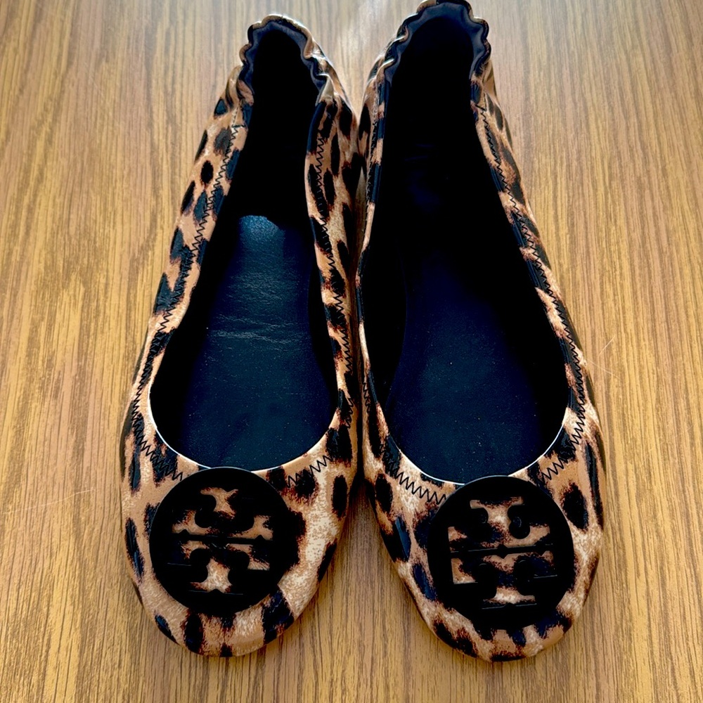 Tory Burch Miller Leopard Ballet Flats. Size 9.5. Excellent condition.